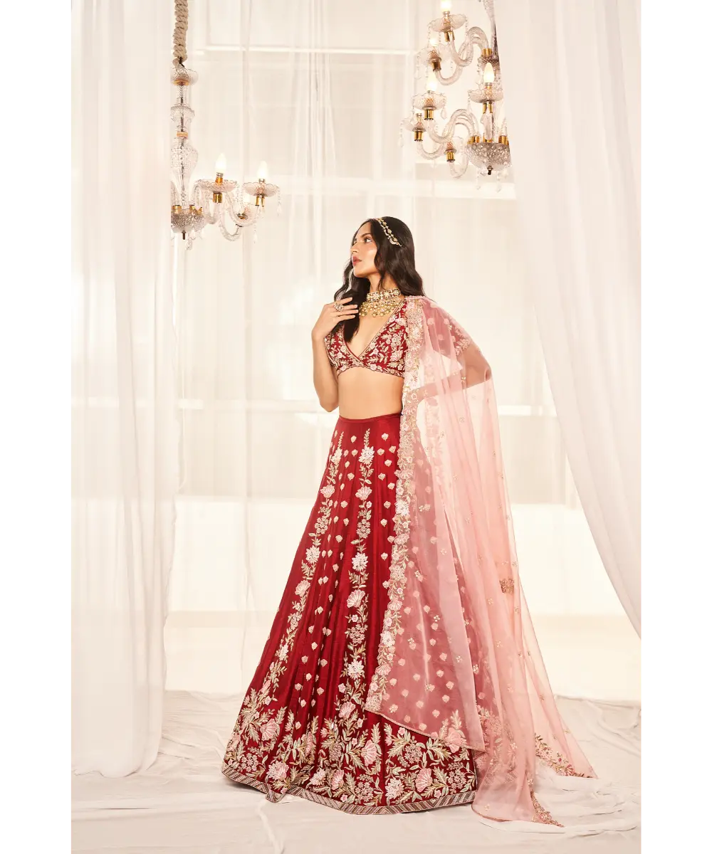 DISHA MUCHHALA- Blood Red Bridal Set